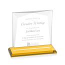 Tanner Amber  Square / Cube Crystal Award