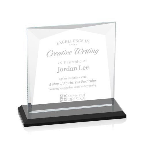 Awards and Trophies - Crystal Awards - Tanner Black  Square / Cube Crystal Award