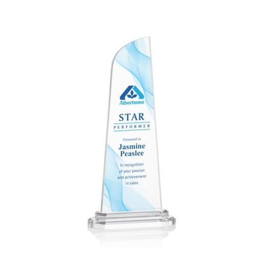 Awards and Trophies - Acrylic Awards - Culver Full Color Clear Peaks Acrylic Award