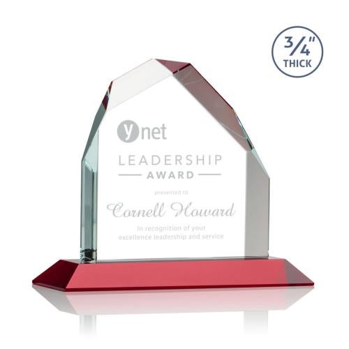 Awards and Trophies - Crystal Awards - Austere Peak Red  Peaks Crystal Award