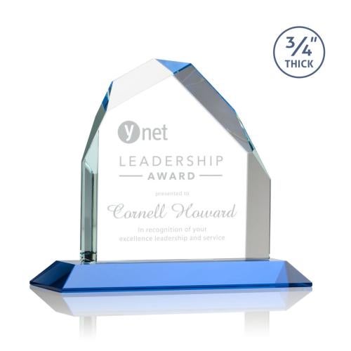 Awards and Trophies - Crystal Awards - Austere Peak Sky Blue Peaks Crystal Award