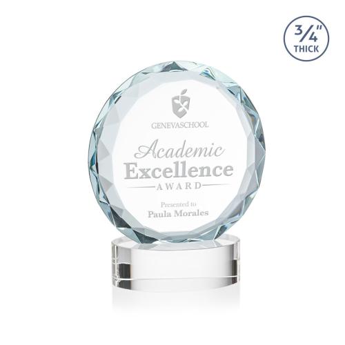 Awards and Trophies - Crystal Awards - Centura Clear on Alberton Base Circle Crystal Award