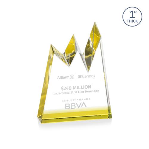 Awards and Trophies - Crystal Awards - Alpine Gold Peaks Crystal Award