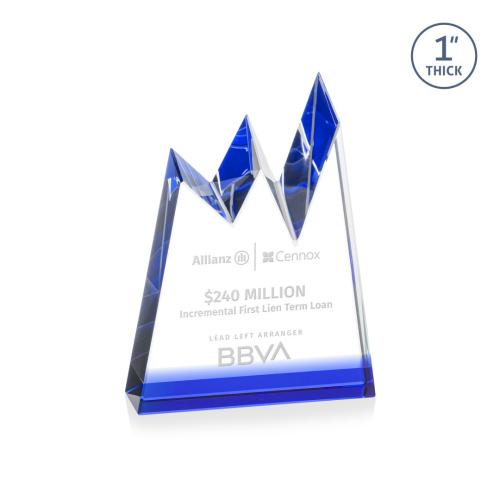 Awards and Trophies - Crystal Awards - Alpine Blue Peaks Crystal Award