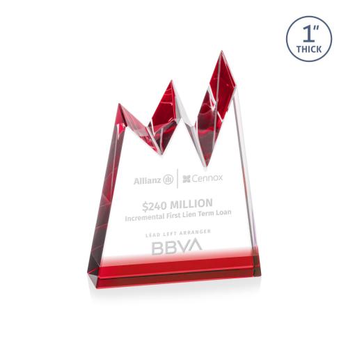 Awards and Trophies - Crystal Awards - Alpine Red Peaks Crystal Award