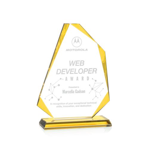 Awards and Trophies - Crystal Awards - Hillmont Gold Unique Crystal Award