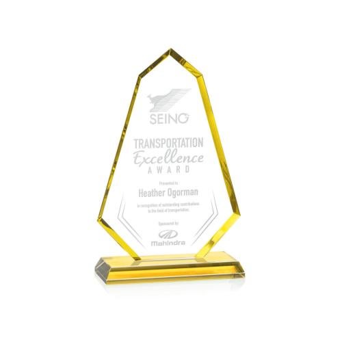Awards and Trophies - Crystal Awards - Pearson Gold Unique Crystal Award