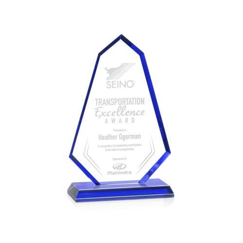 Awards and Trophies - Crystal Awards - Pearson Blue Unique Crystal Award