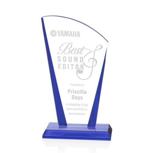 Awards and Trophies - Crystal Awards - Merivale Blue Unique Crystal Award