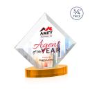 Belaire Full Color Amber on Alberton Base Diamond Crystal Award