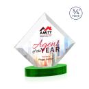 Belaire Full Color Green on Alberton Base Diamond Crystal Award