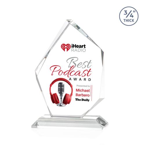 Awards and Trophies - Crystal Awards - Mercer Full Color Starfire Peaks Crystal Award