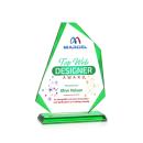 Hillmont Full Color Green Unique Crystal Award