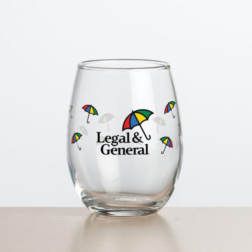Corporate Gifts - Barware - Wine Glasses - Stanford Stemless Wine - Full Color