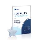 Bermuda Full Color Starfire/Chrome Star Rectangle Crystal Award