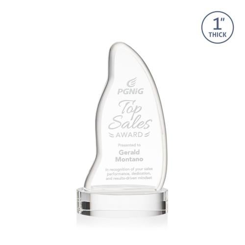 Awards and Trophies - Crystal Awards - Beauford Clear on Base Unique Crystal Award