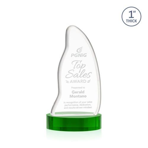 Awards and Trophies - Crystal Awards - Beauford Green on Base Unique Crystal Award