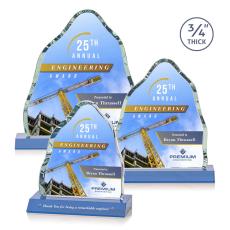 Dunwich Full Color Sky Blue Crystal Award - Full Color Imprint