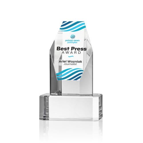 Awards and Trophies - Crystal Awards - Ashford Full Color Clear on Base Towers Crystal Award