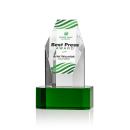 Ashford Full Color Green on Base Towers Crystal Award