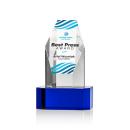 Ashford Full Color Blue on Base Towers Crystal Award
