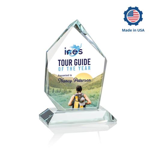 Awards and Trophies - Crystal Awards - Deerhurst Full Color Peaks Crystal Award