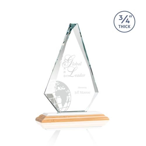 Awards and Trophies - Crystal Awards - Windsor Bamboo/White Diamond Wood Award