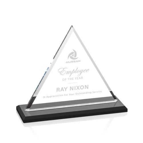 Awards and Trophies - Crystal Awards - Dresden Black Pyramid Crystal Award