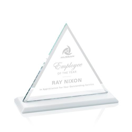 Awards and Trophies - Crystal Awards - Dresden White Pyramid Crystal Award