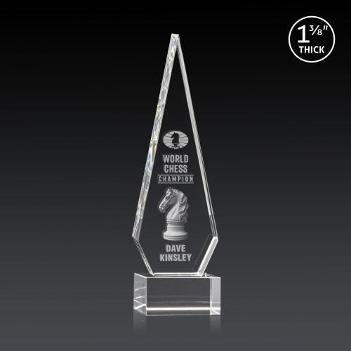Awards and Trophies - Crystal Awards - Springfield 3D Clear on Hancock Base Diamond Crystal Award