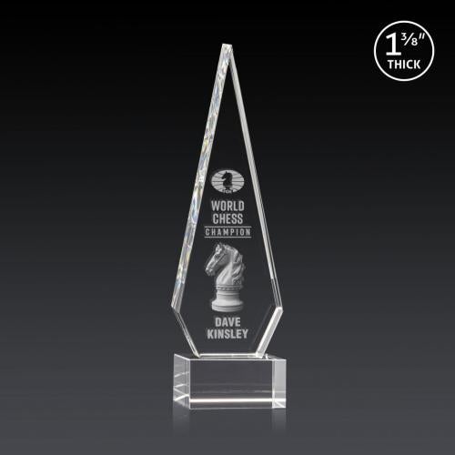 Awards and Trophies - Crystal Awards - Springfield 3D Clear on Hancock Base Diamond Crystal Award