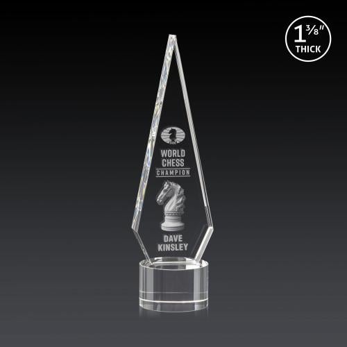 Awards and Trophies - Crystal Awards - Springfield 3D Clear on Marvel Base Diamond Crystal Award