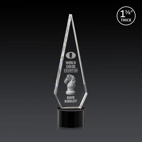 Awards and Trophies - Crystal Awards - Springfield 3D Black on Marvel Base Diamond Crystal Award