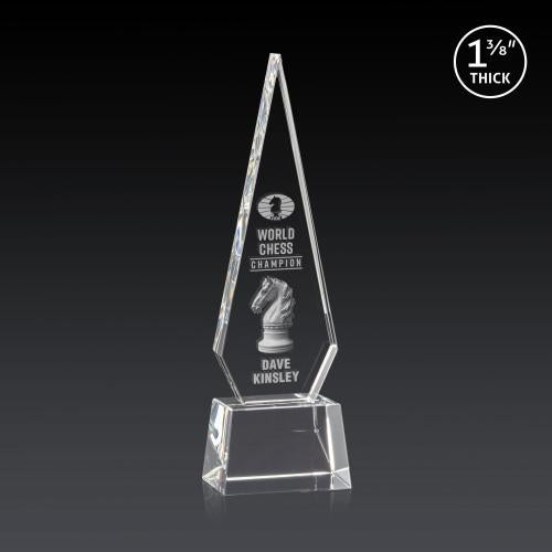Awards and Trophies - Crystal Awards - Springfield 3D Clear on Robson Base Diamond Crystal Award