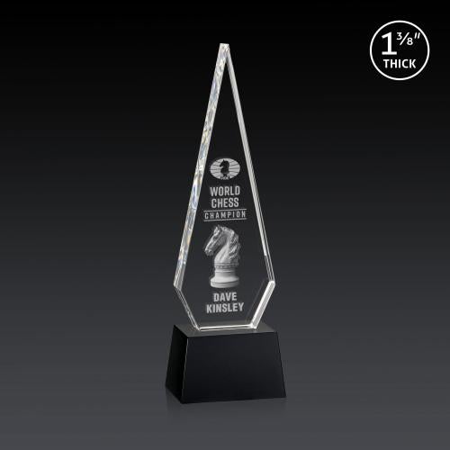 Awards and Trophies - Crystal Awards - Springfield 3D Black on Robson Base Diamond Crystal Award