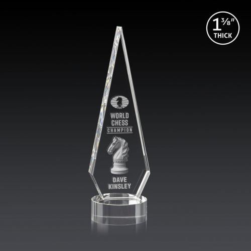 Awards and Trophies - Crystal Awards - Springfield 3D Clear on Stanrich Base Diamond Crystal Award