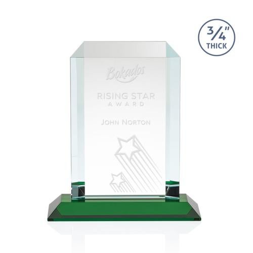 Awards and Trophies - Crystal Awards - Dalton Green  Rectangle Crystal Award