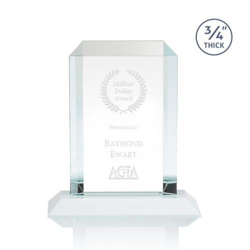 Awards and Trophies - Crystal Awards - Dalton White Rectangle Crystal Award
