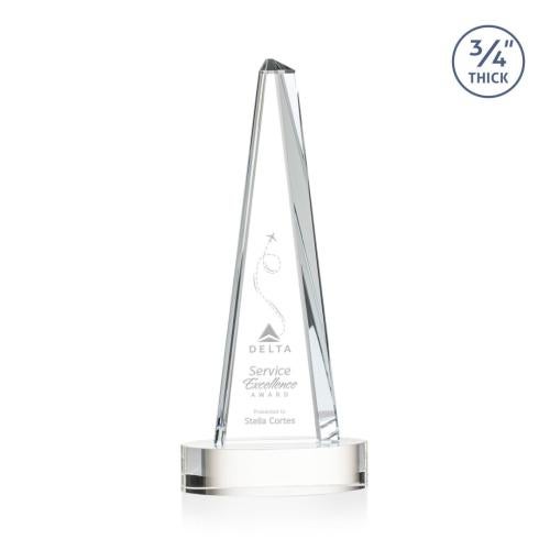 Awards and Trophies - Crystal Awards - Majestic Tower Clear on Alberton Base Towers Crystal Award