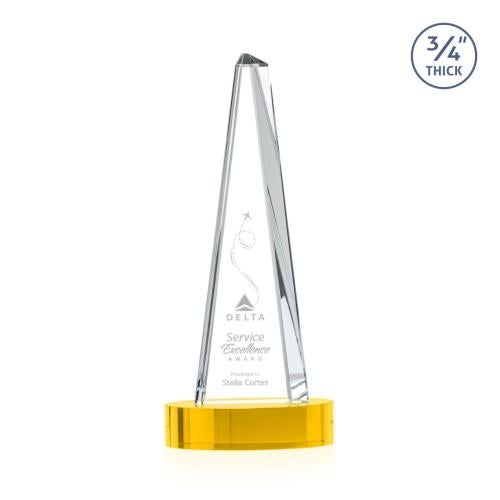 Awards and Trophies - Crystal Awards - Majestic Tower Gold on Alberton Base Towers Crystal Award