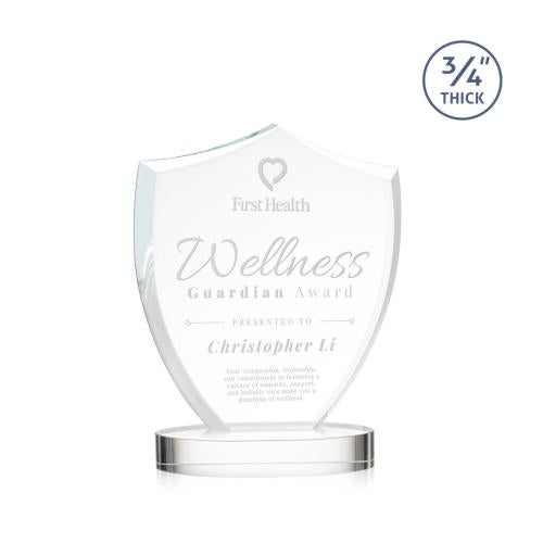 Awards and Trophies - Crystal Awards - Scudo Shield on Alberton Base - Clear