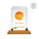 Dalton Full Color Amber Rectangle Crystal Award