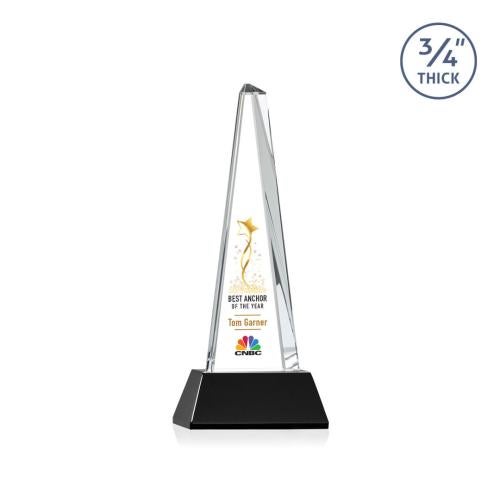 Awards and Trophies - Crystal Awards - Majestic Tower Full Color Red on Newhaven Towers Crystal Award