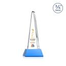 Majestic Tower Full Color Sky Blue on Newhaven Base Towers Crystal Award