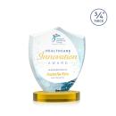 Scudo Shield Full Color Gold on Alberton Base Unique Crystal Award