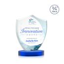 Scudo Shield Full Color Blue on Alberton Base Unique Crystal Award