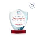 Scudo Shield Full Color Red on Alberton Base Unique Crystal Award