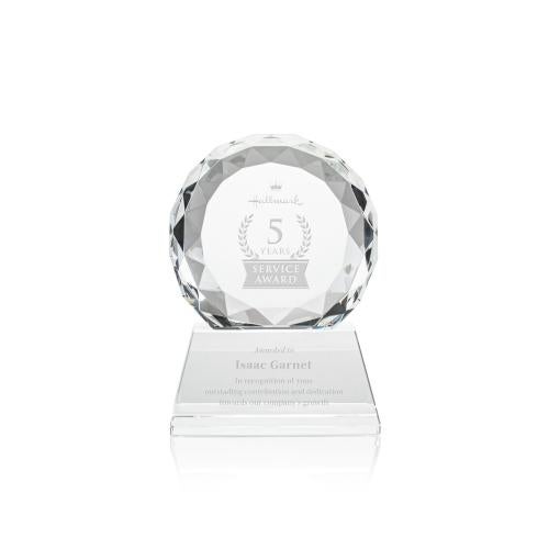 Awards and Trophies - Crystal Awards - Seville Clear on Entwhistle Base Circle Crystal Award