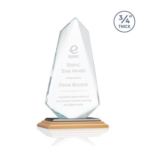 Awards and Trophies - Crystal Awards - Sheridan Bamboo/Black Unique Wood Award
