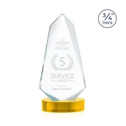 Awards and Trophies - Crystal Awards - Sheridan Gold on Alberton Base Unique Crystal Award